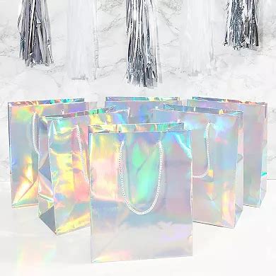 silver holographic gift bag